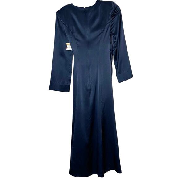 NWT Cinq a Sept Serena Faux Wrap Silk Midi Dress Women's Blue Size 00 - Picture 3 of 7